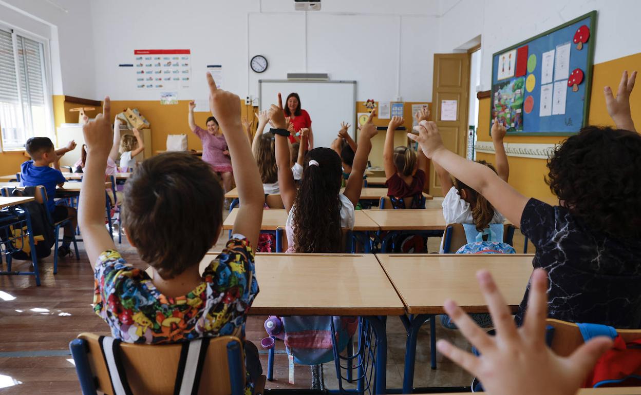 Una clase del colegio Domingo Lozano de la capital. 