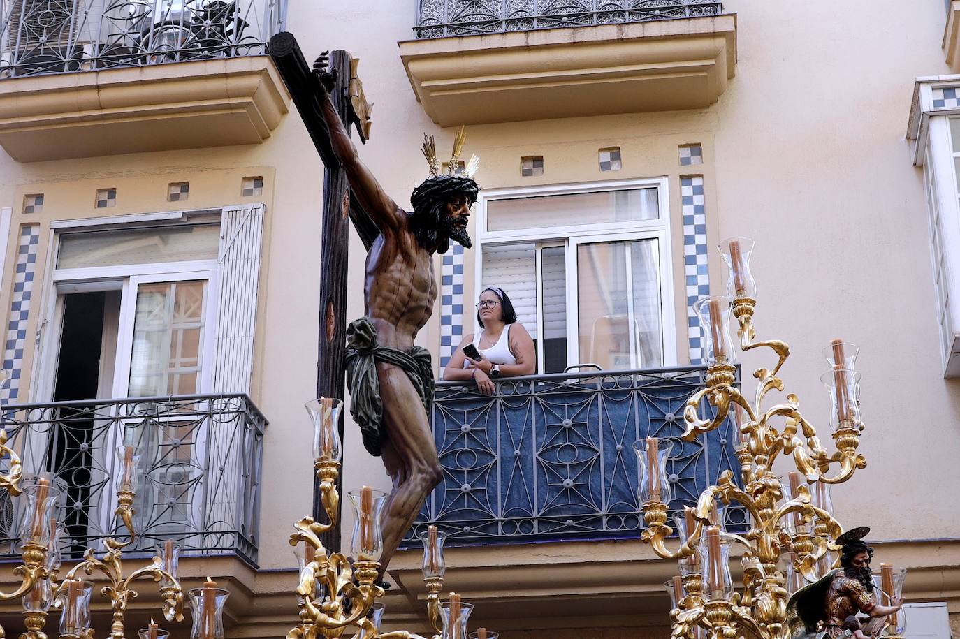 Procesión extraordinaria por el Centro de Málaga del Cristo de la Agonía. 