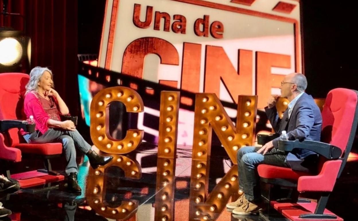Petra Martínez y Manolo Bellido, en el plató de 'Una de cine'. 