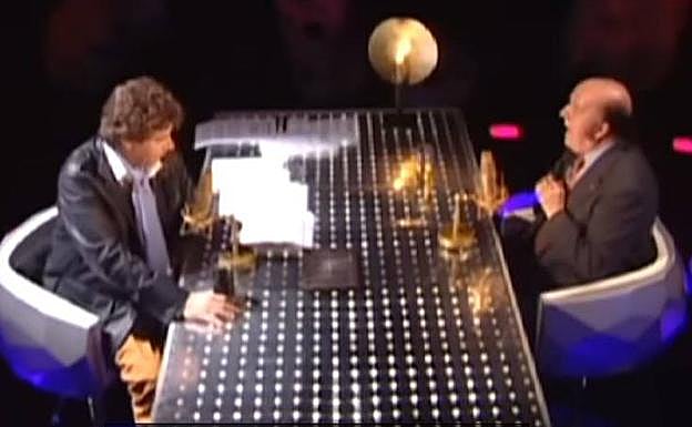 Jesús Quintero , con Chiquito de la Calzada., durante la entrevista. 