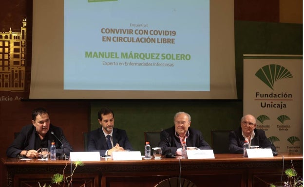 Pedro Luis Gómez, Miguel Gil, Manuel Márquez y Juan de Dios Colmenero, ayer. 