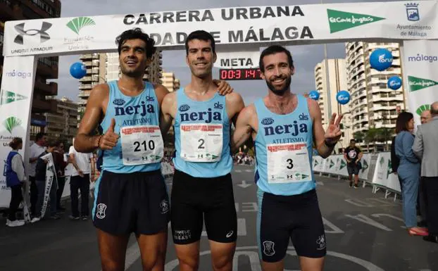 Pablo Comino (tercero), Cristóbal Valenzuela (ganador) y Pablo Salcedo (segundo). 