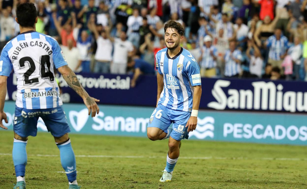 El canterano Dani Lorenzo, tras su gol ante el Lugo.