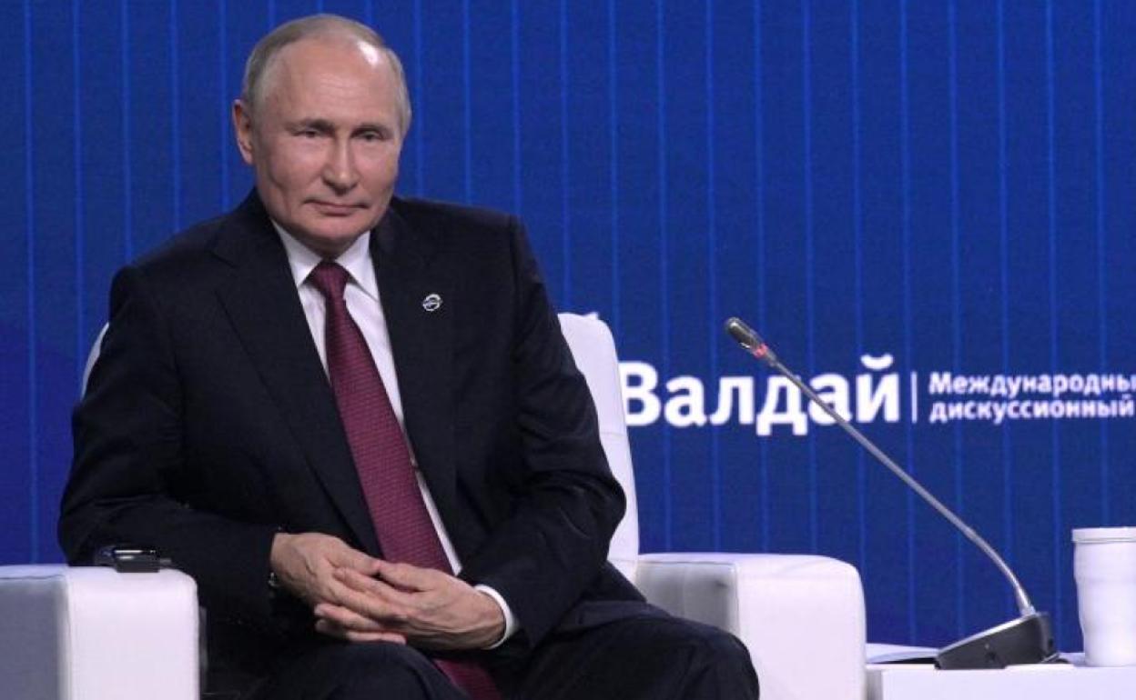 El presidente ruso, Vladímir Putin, en el foro de discusión internacional Valdái, en Moscú. 