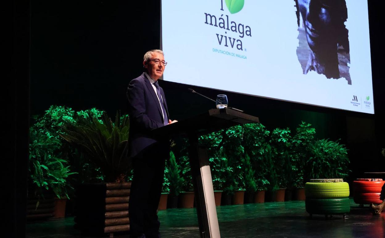 Francisco Salado, durante su intervención en la gala de los V Premios Málaga Viva. 