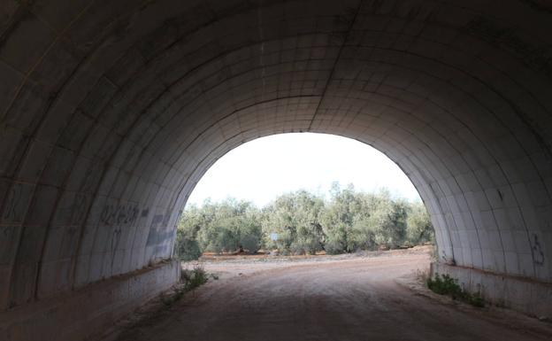 Túnel por el que se salva la A-92, tras dos kilómetros de ruta