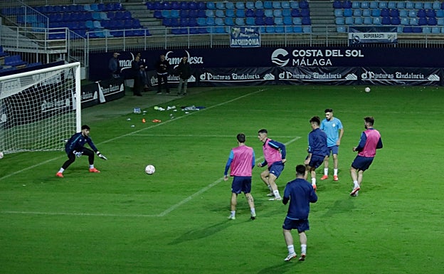 Un partido de entrenamiento del Rincón este viernes. 