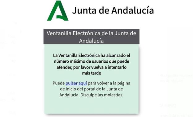 Mensaje que reciben algunos usuarios que intentar realizar la petición del bono.