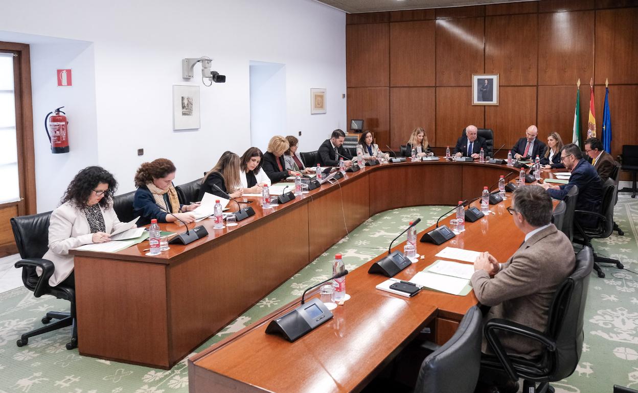 Junta de portavoces celebrada este miércoles en el Parlamento.