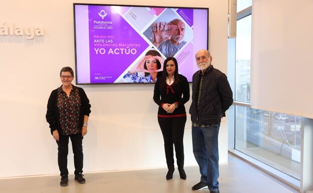 Carmen Martín, Lourdes Piña y Pepe Ponce, en la presentación de la campaña. 