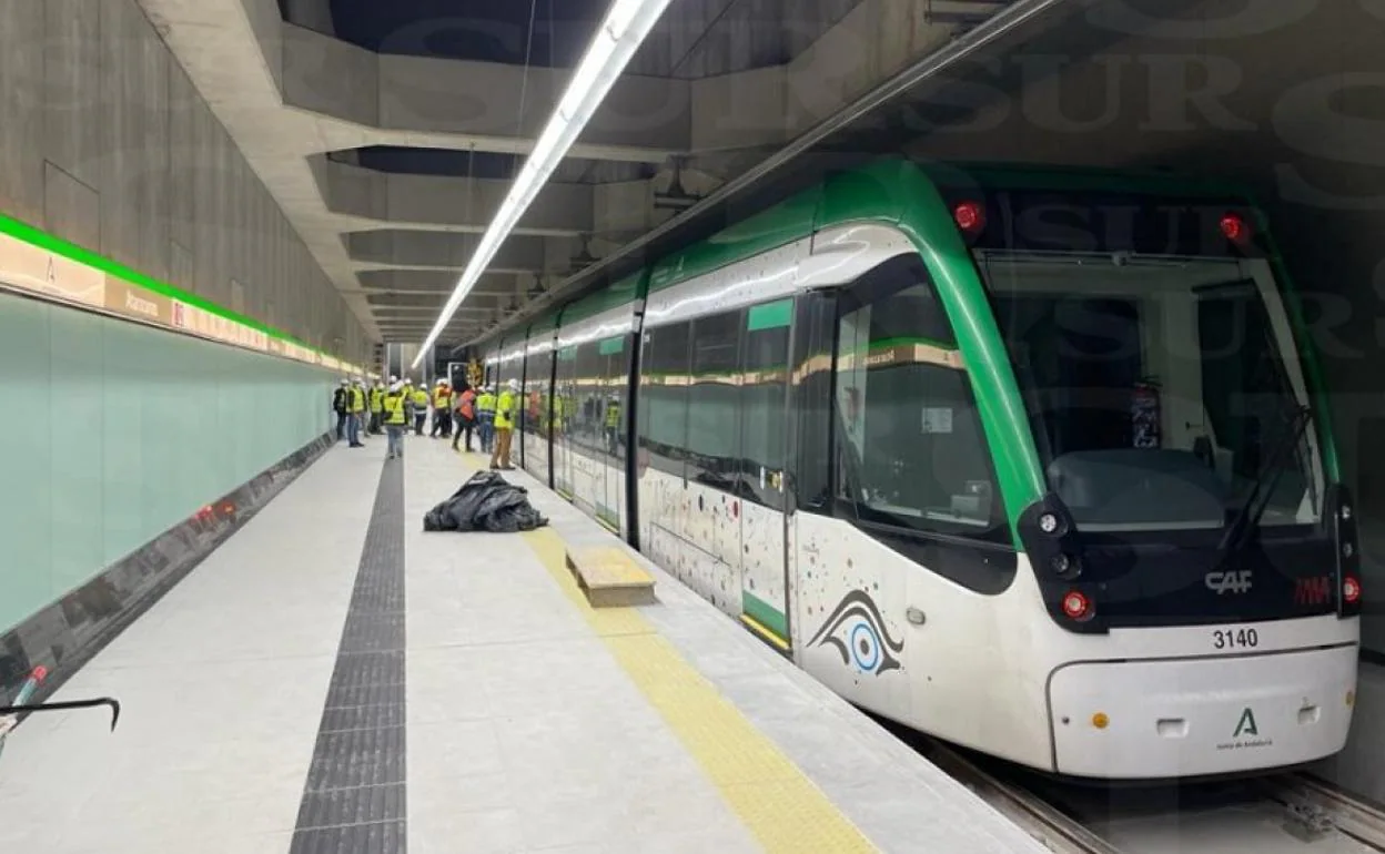 Pruebas con los trenes en las estaciones del Centro de Málaga. 