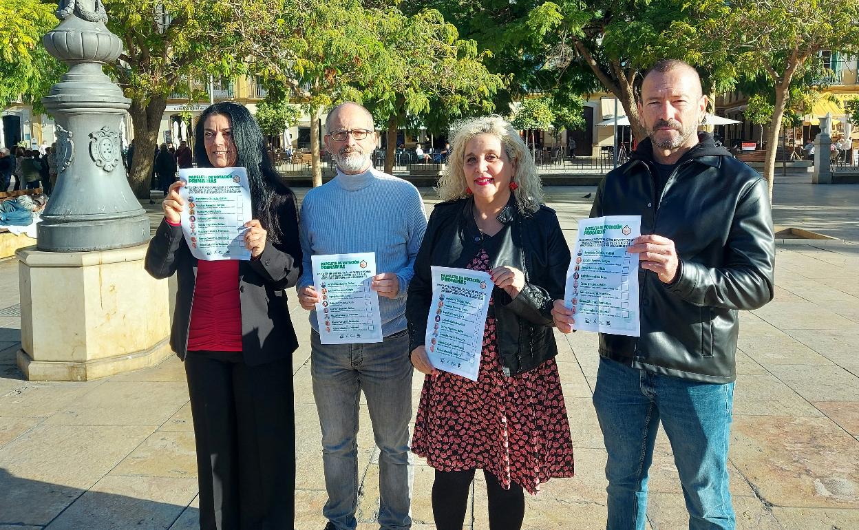 Galindo, Arredondo, Ramos y Reina, de izquierda a derecha, est lunes, en la presentación de las primarias.