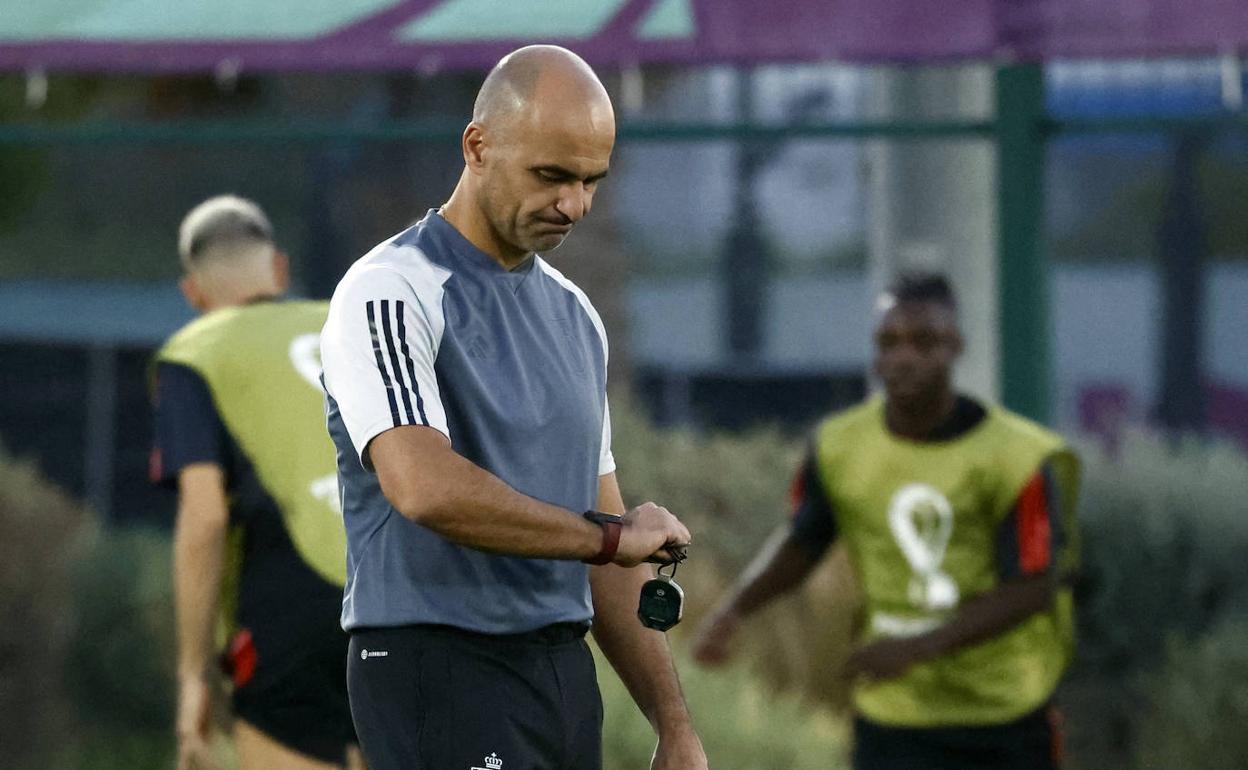 Bob Martínez, en el entrenamiento de este miércoles en Qatar