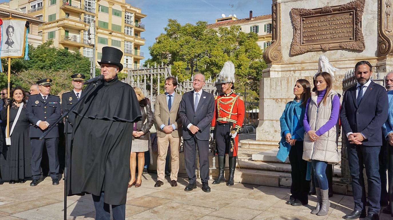 Un acto celebrado en la la plaza de la Merced destaca la figura de este general, ejecutado en las playas de San Andrés el 11 de diciembre de 1831 junto a 48 compañeros