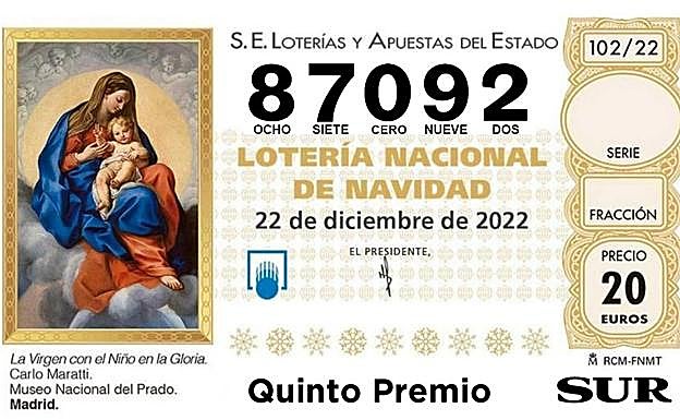 Lotería de Navidad 2022: El 87092, último quinto, vendido en Torremolinos