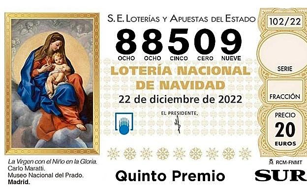 Lotería de Navidad 2022: El 88509, tercer quinto, riega nueve provincias