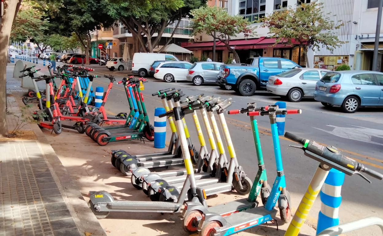 Punto de estacionamiento de patinetes de alquiler habilitado en La Malagueta. 