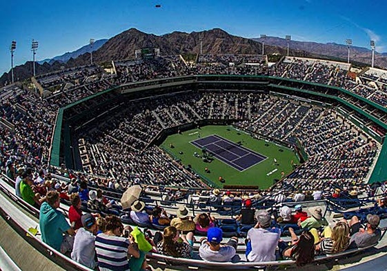La pista central octogonal de Indian Wells, con capacidad para 16.000 espectadores.