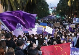 Detalle de la manifestación del año pasado, a su paso por la Alameda de Colón