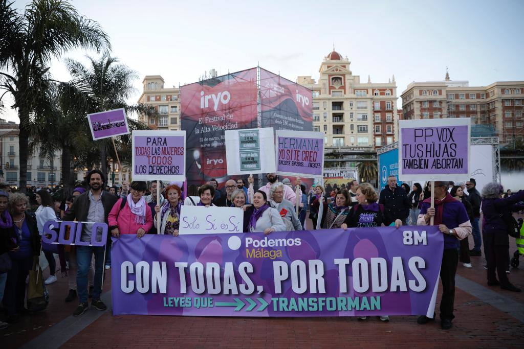 El feminismo malagueño ha marchado unido por los derechos de las mujeres