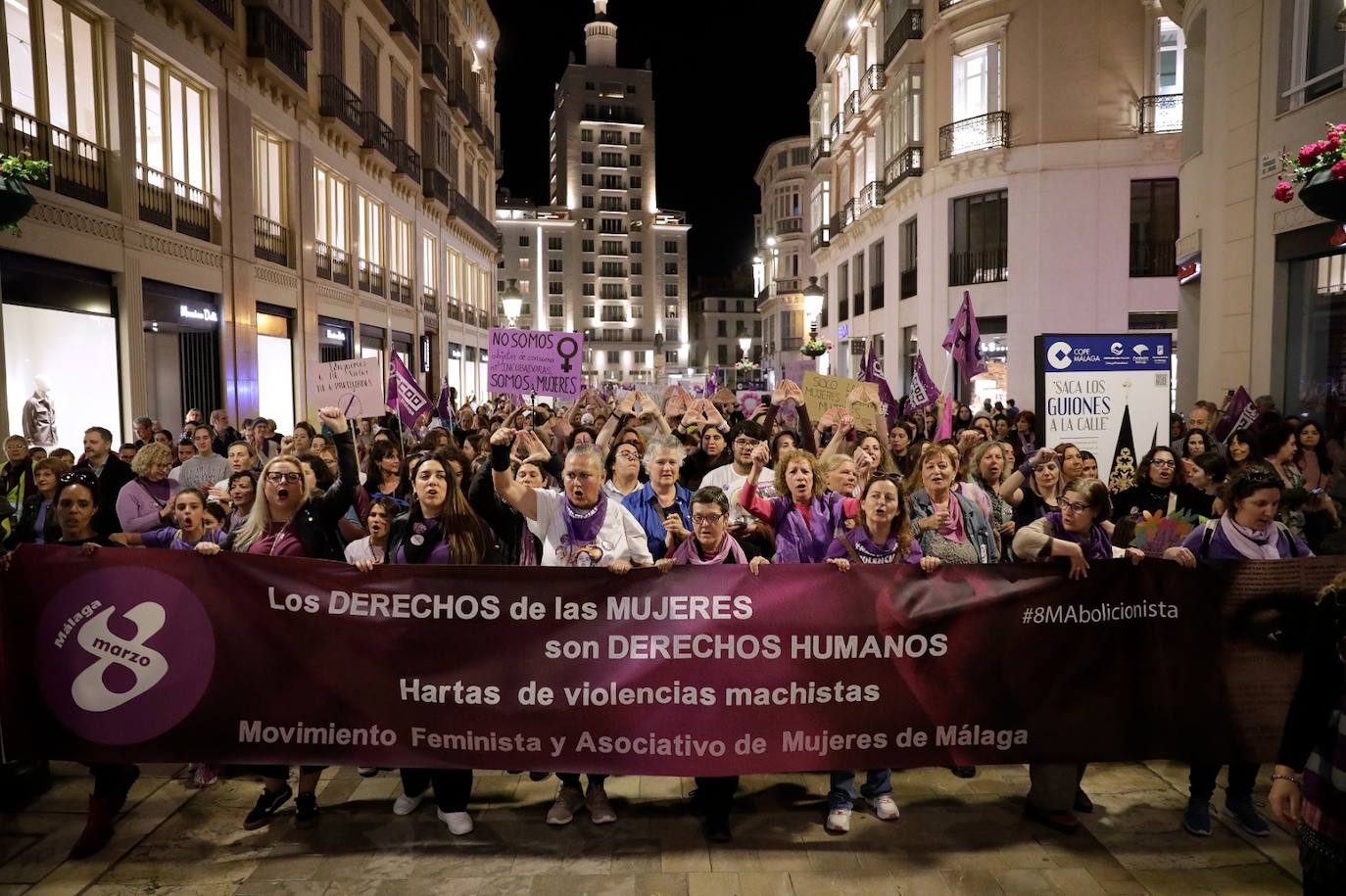 El feminismo malagueño ha marchado unido por los derechos de las mujeres