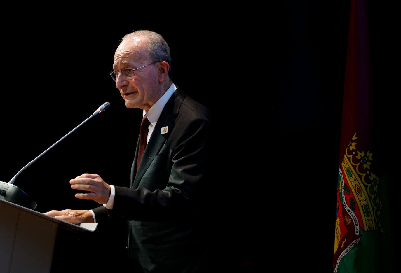 El alcalde de Málaga, Francisco de la Torre, hizo una rotunda defensa de la "marca Málaga" durante el acto. 