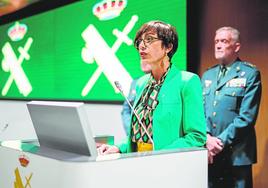 María Gámez, en la rueda de prensa del miércoles en la que anunció su dimisión.