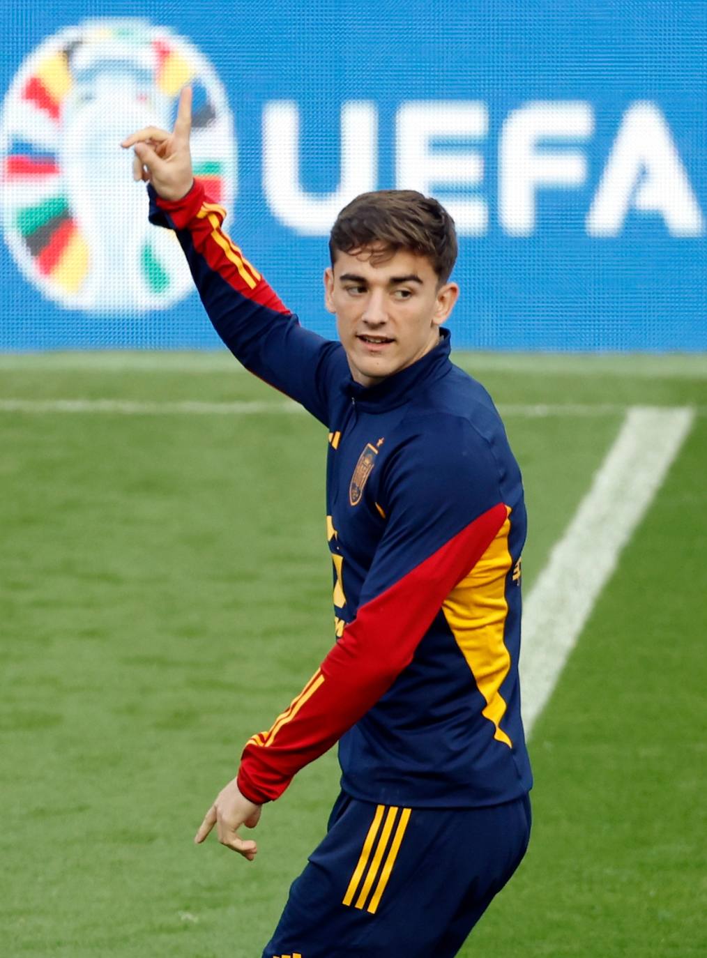 Entrenamiento de la selección española de fútbol en La Rosaleda