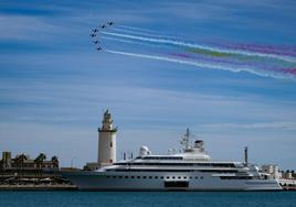 Ensayo de la Patrulla Águila este viernes en Málaga.