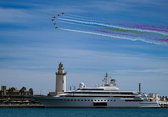 Ensayo de la Patrulla Águila este viernes en Málaga.