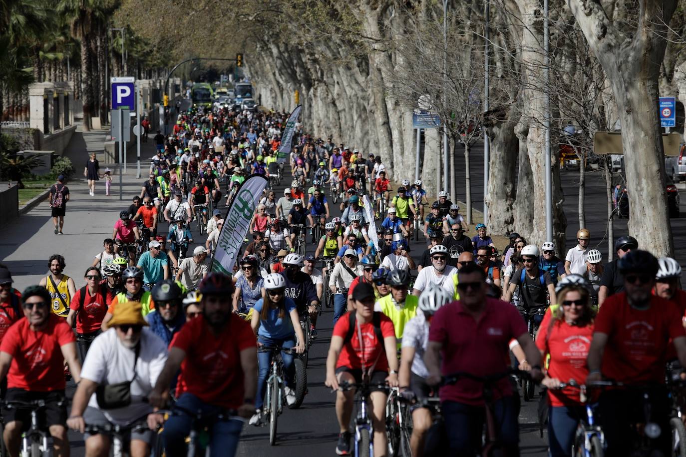 Casi mil personas se manifiestan en Málaga para exigir más carriles bici