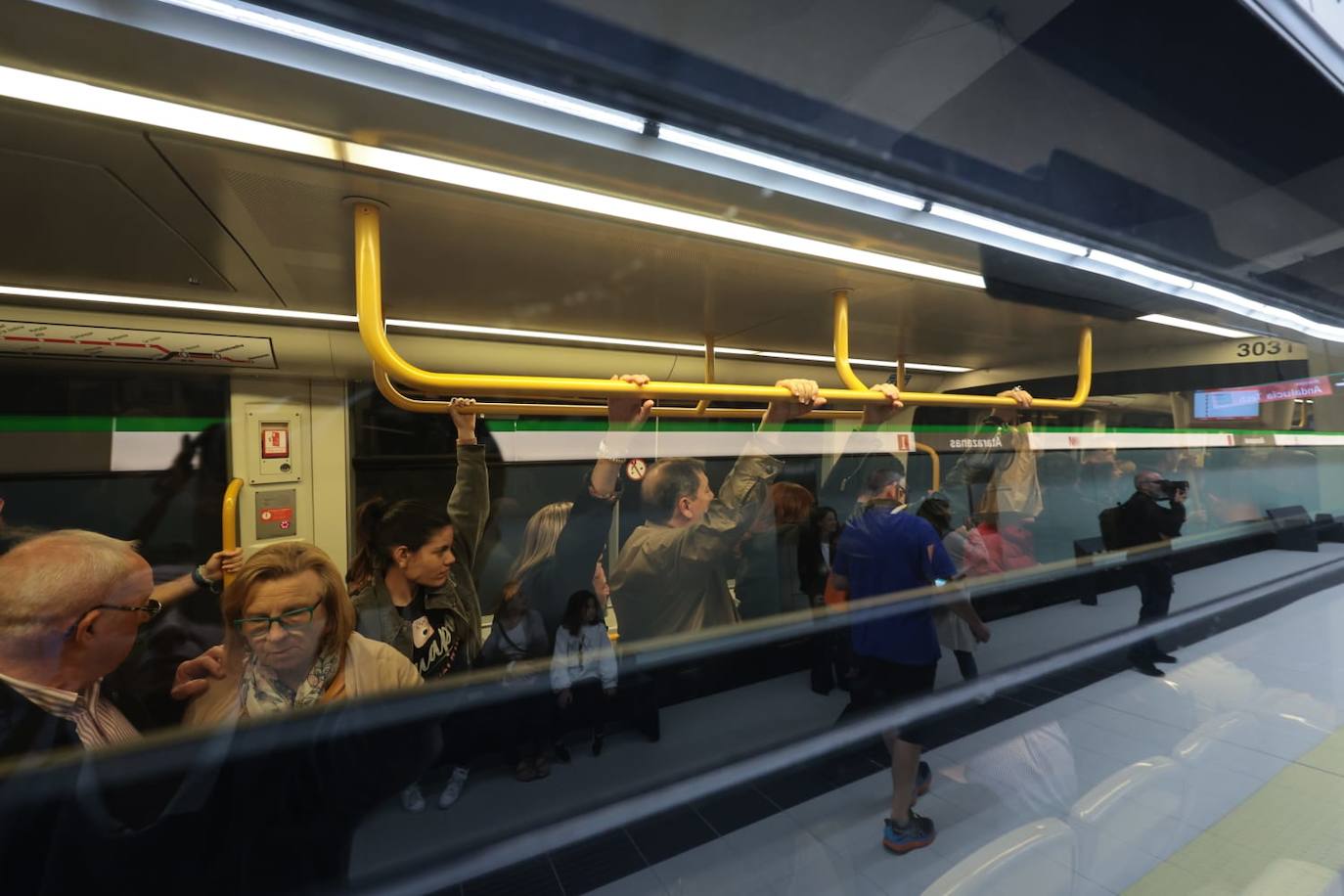 Inauguración de la llegada del Metro de Málaga al Centro