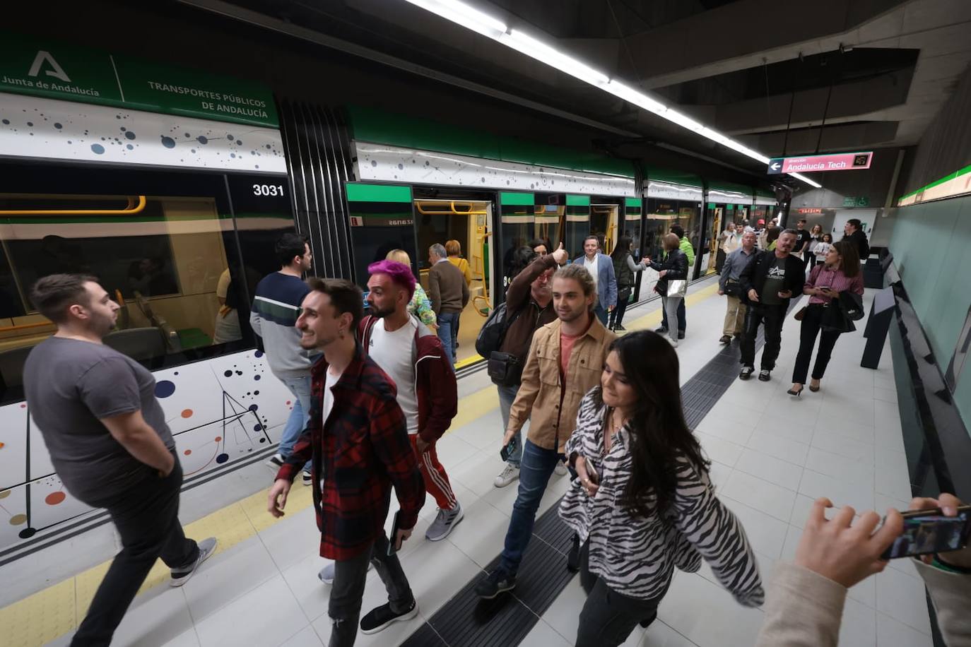 Inauguración de la llegada del Metro de Málaga al Centro