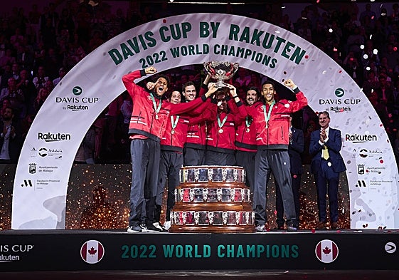 Canadá celebra su primera Copa Davis, conquistada en noviembre de 2022 en el Carpena.