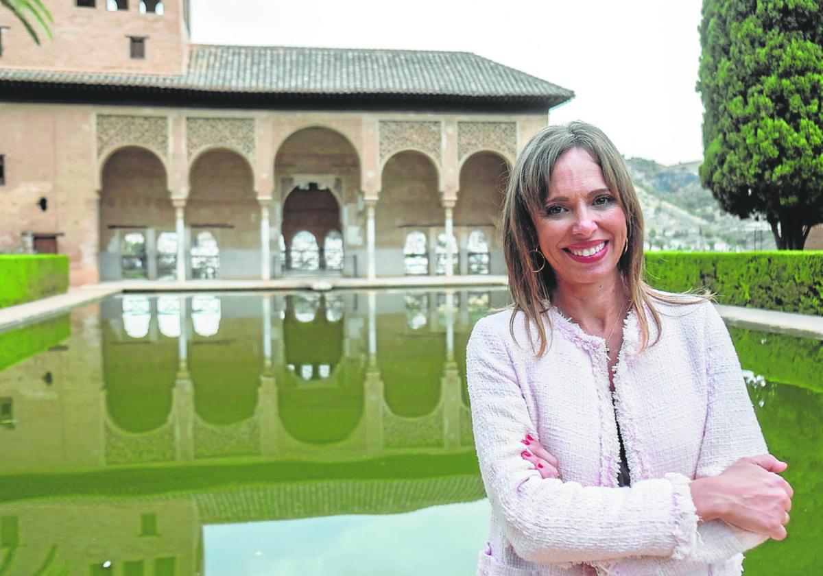 Rocío Díaz, en la Alhambra, cuyo Patronato abandona para asumir la Consejería de Fomento.