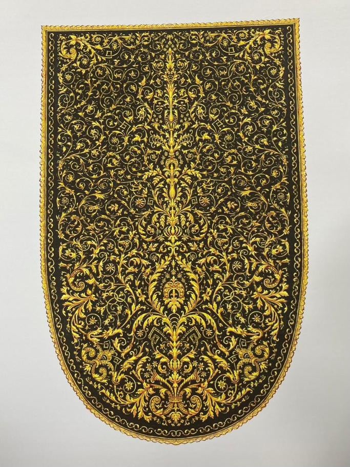 Diseño realizado por Fernando Prini para el manto de la Virgen de la Soledad.