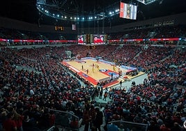 Imagen del Pais Arena, la cancha del Hapoel Jerusalén, con capacidad para 11.000 espectadores.