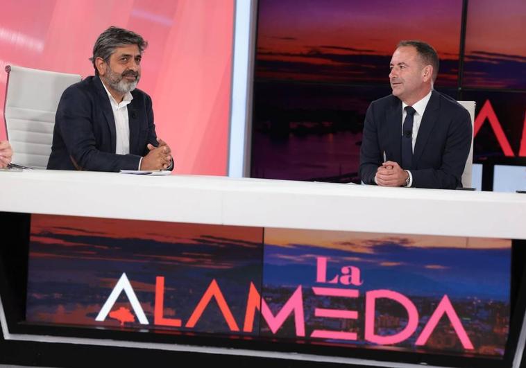 Arun Mansukhani con Manolo Castillo, en el plató de 'La Alameda'.