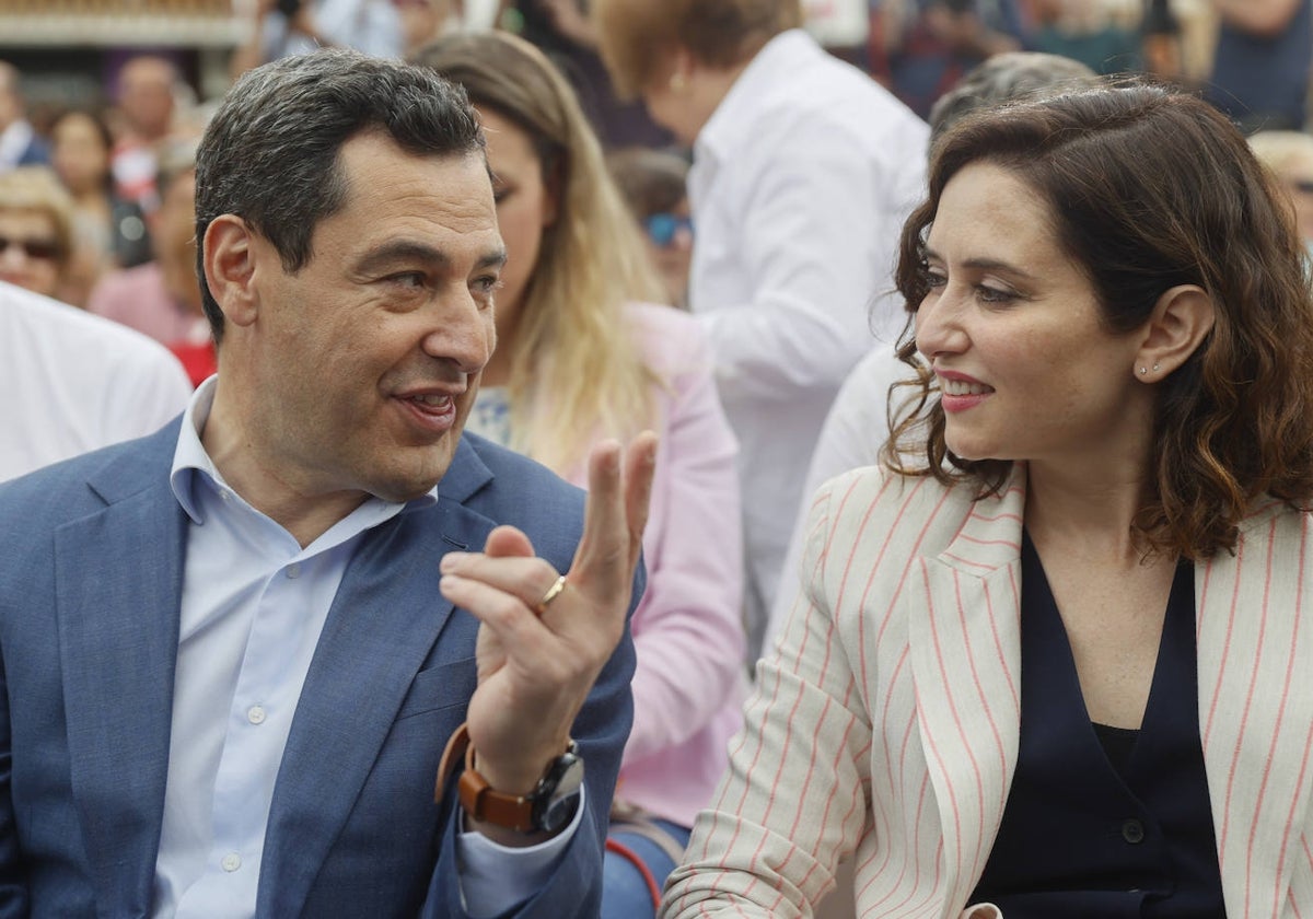 Juanma Moreno, el pasado viernes en un acto electoral en Madrid.