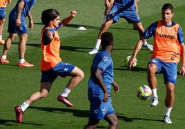 Álex Calvo y Chavarría, durante el entrenamiento del viernes.