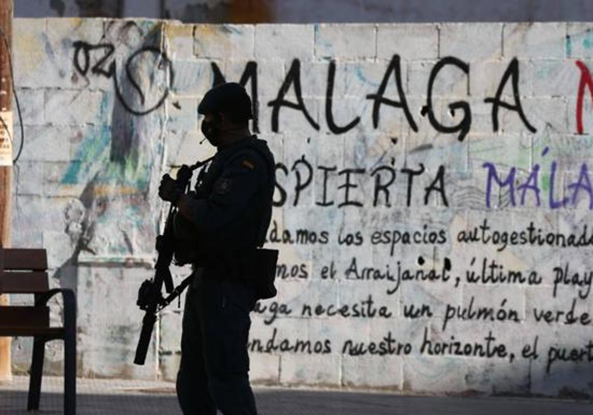 Uno de los momentos de su arresto en Málaga.