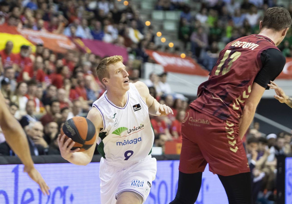 Alberto Díaz, durante el partido de Liga contra el UCAM Murcia.