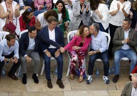 Moreno, Feijóo, Navarro y Bendodo, ayer durante al acto en Alcazabilla.