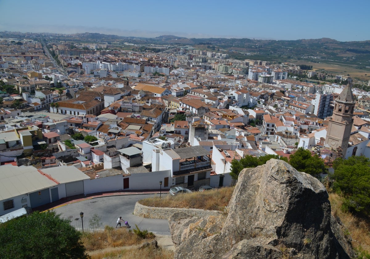 Vista panorámica del casco urbano de Vélez-Málaga desde La Fortaleza.