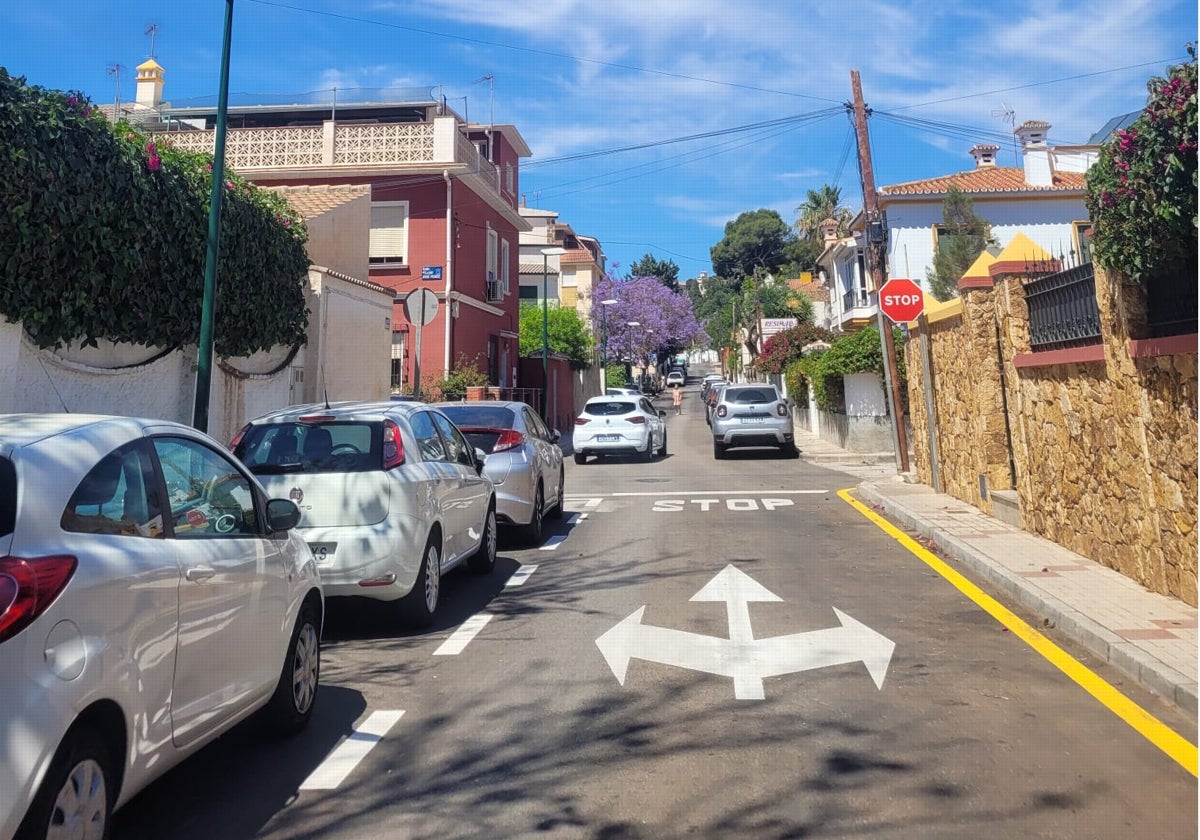 Vista de la nueva señalización en Manuel de Palacio.