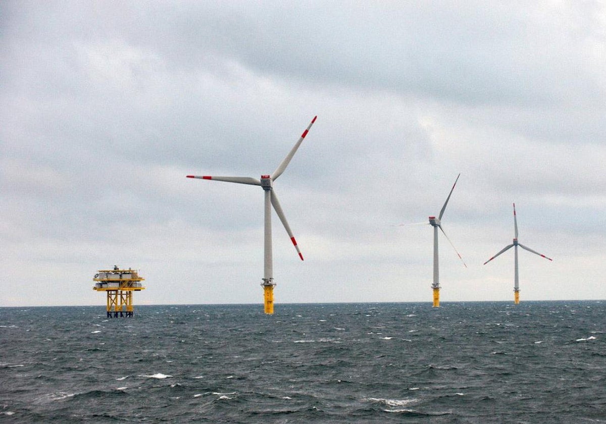 Parque eólico marino en el norte de Europa.