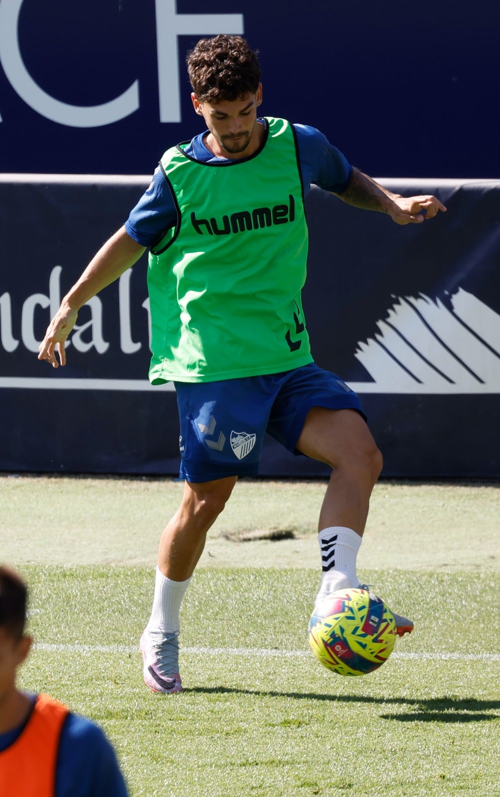 Juanma, en un entrenamiento con el primer equipo esta temporada.