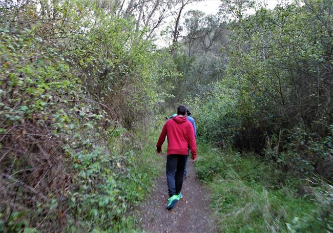 La primera parte del camino va por una senda estrecha.