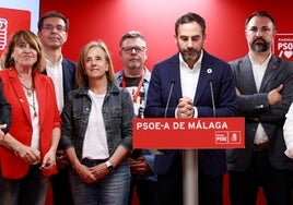 Dani Pérez comparece en la sede del PSOE para valorar los resultados.