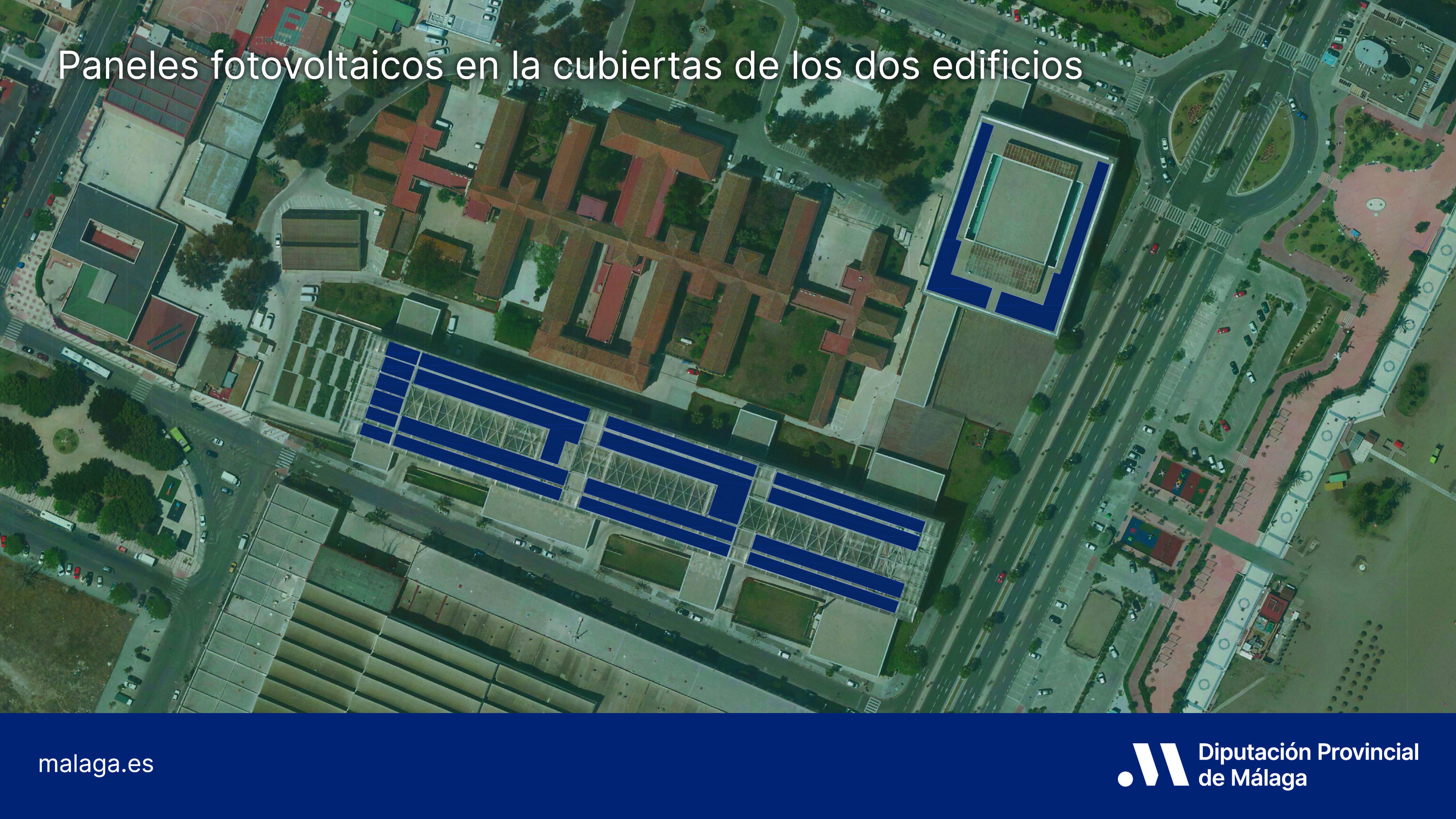 En azul, el espacio reservado para los paneles solares.